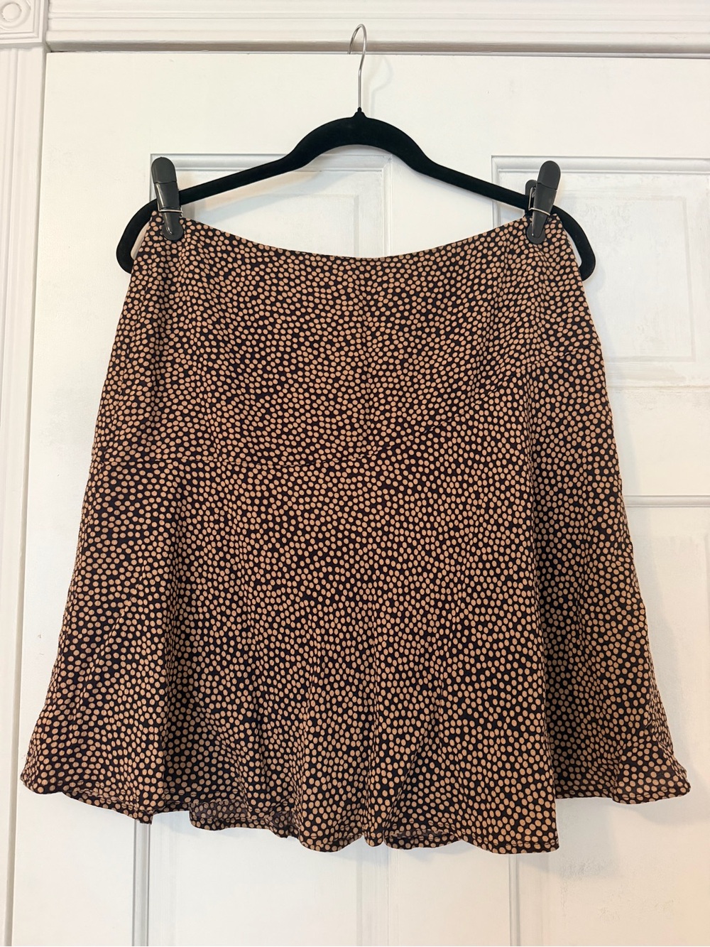 Boden Black and Tan Polka Dot Skirt